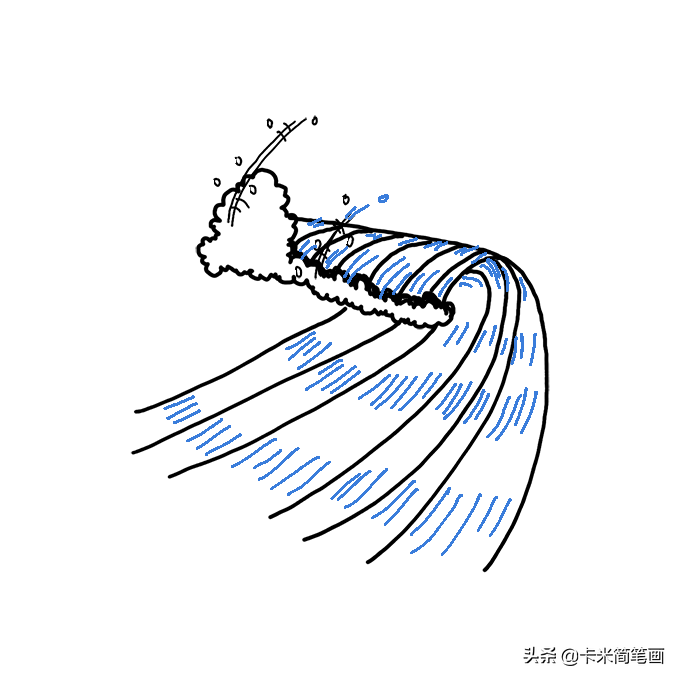 简单的海浪简笔画教程海浪简笔画简单步骤