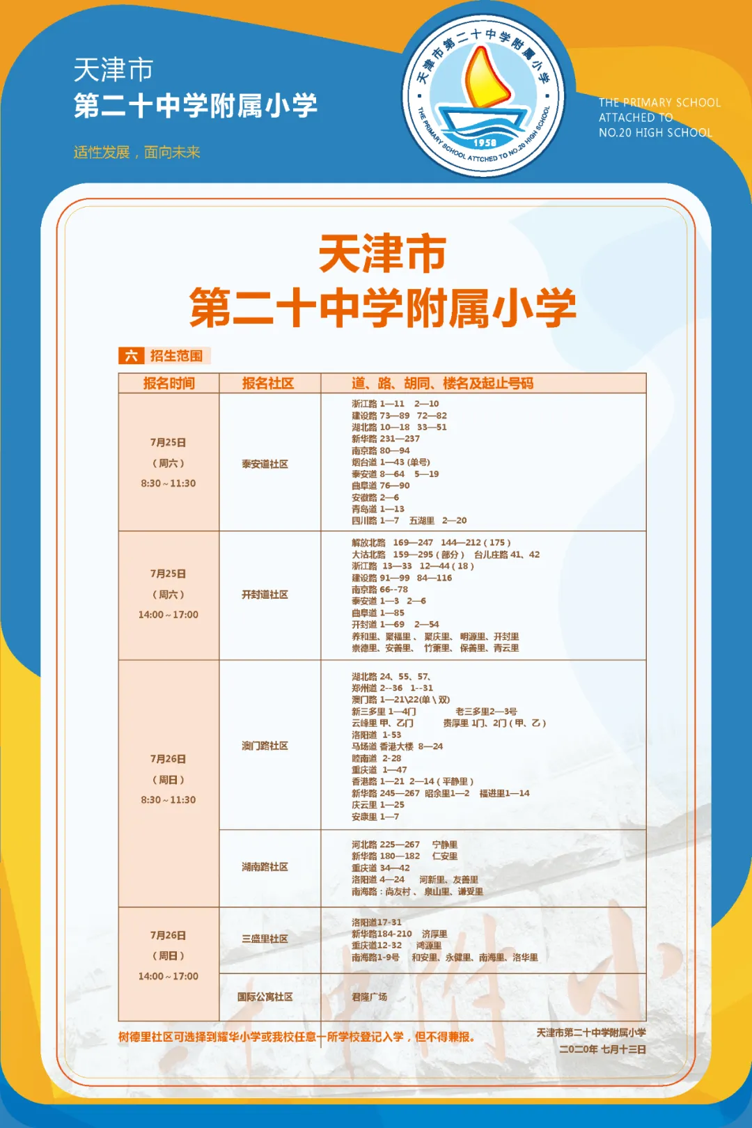 2020年全市各区小学招生简章大汇总来了！快来看看吧