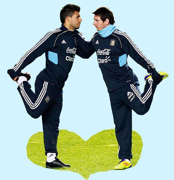 梅西和阿圭罗这对cp可真会玩)