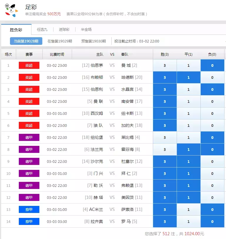 大赢家体育比分500(1024周六胜负彩推荐)