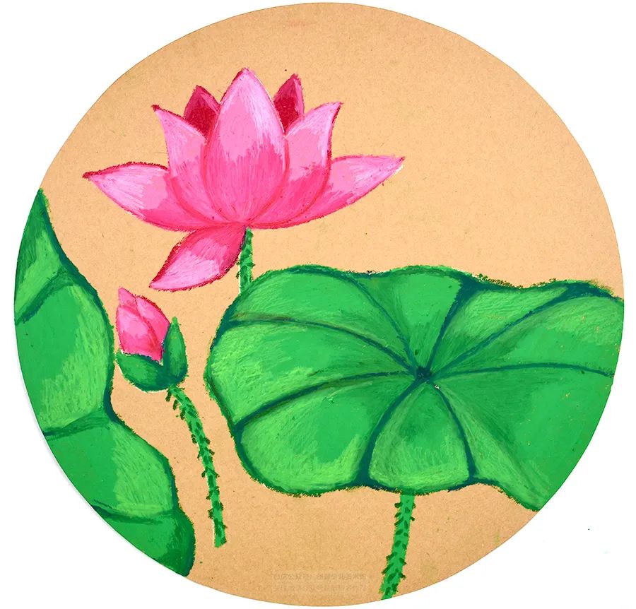 儿童画教程|油画棒绘画课程《热闹的夏日池塘》