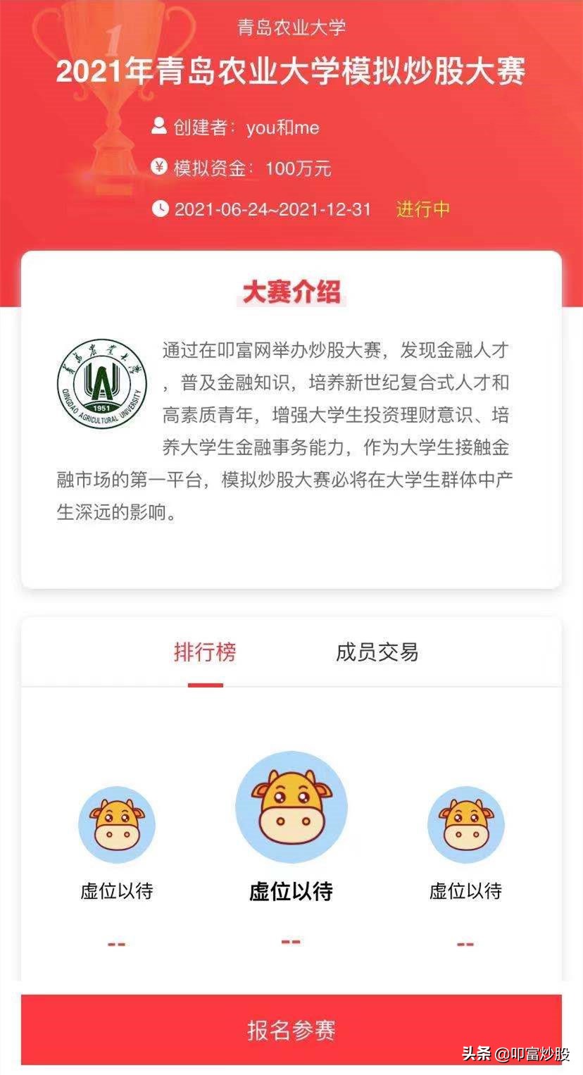 超越自我，谁与争锋，2021年青岛农业大学模拟炒股大赛