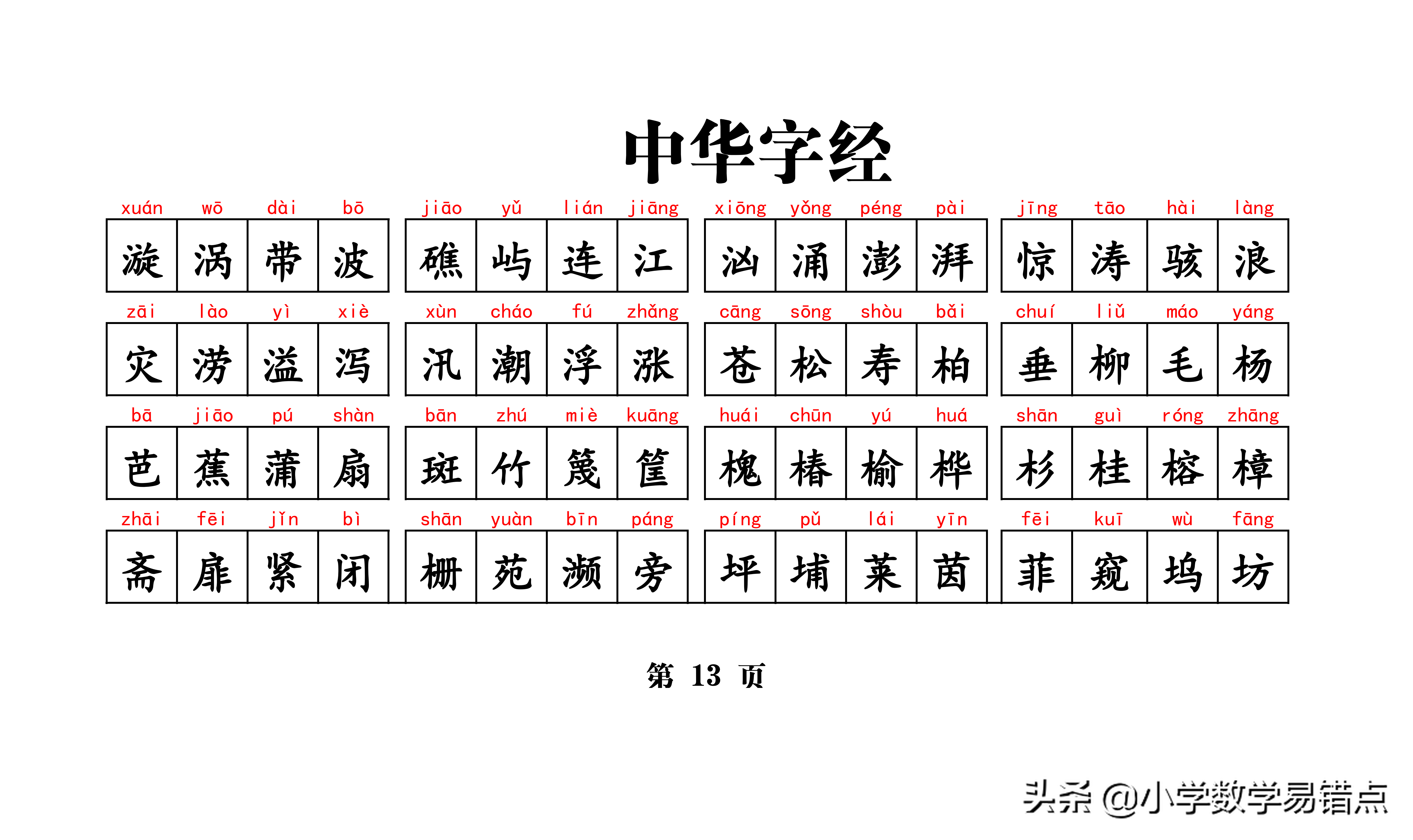 常用4000汉字《中华字经》（含拼音）孩子悄悄记，成绩噌噌噌上升