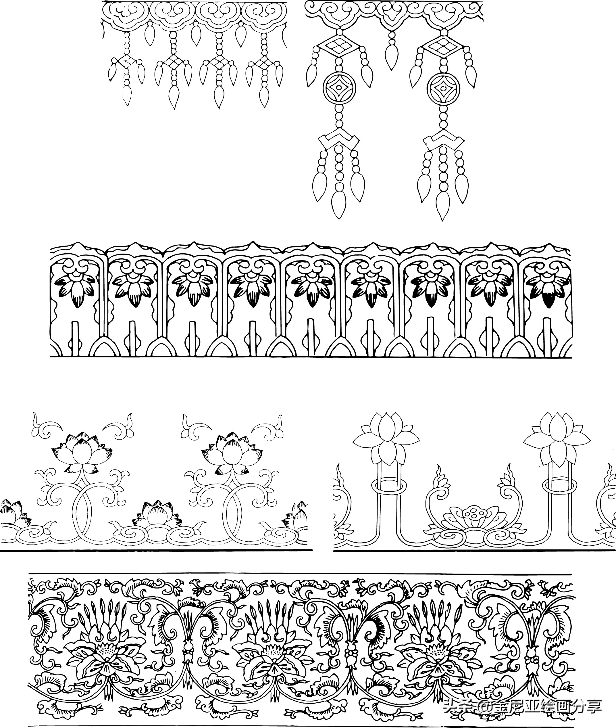 花邊 古典圖案 古代祥雲 古典花紋 古典花邊 中國風花紋 藝術花紋邊框