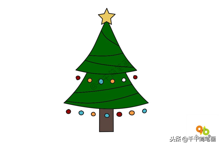 教你3分钟画出10种漂亮的圣诞树，儿童益智简笔画！