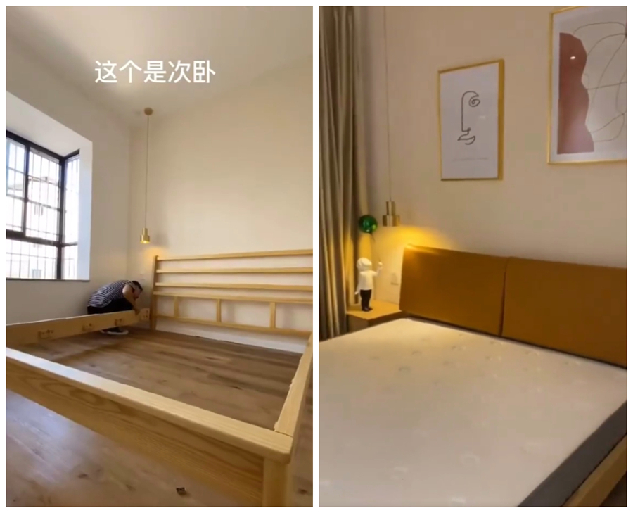 小伙72天改造毛坯房，刷腻子凿墙一人徒手完成，网友：佩服