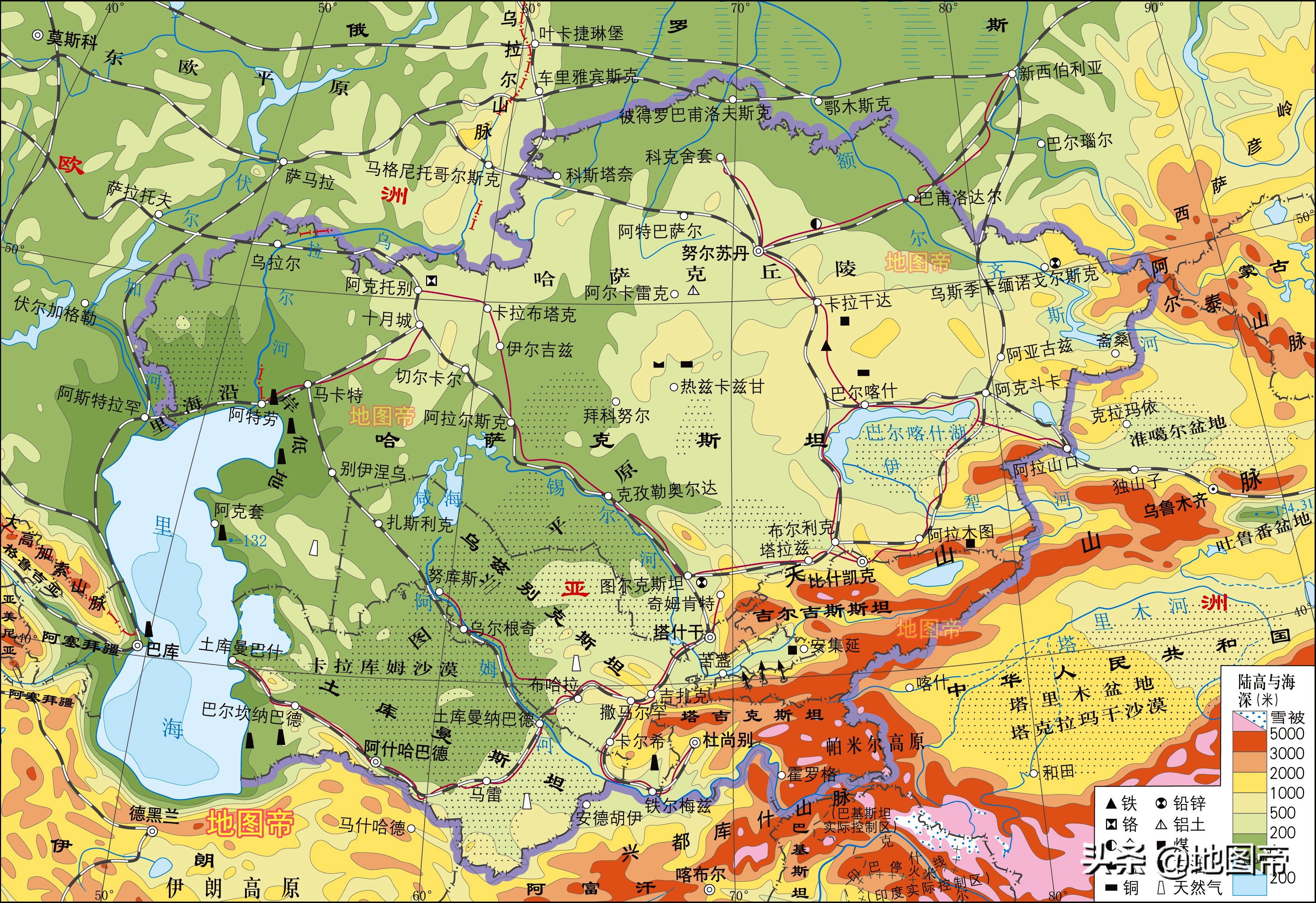 哈萨克斯坦的半球位置图片