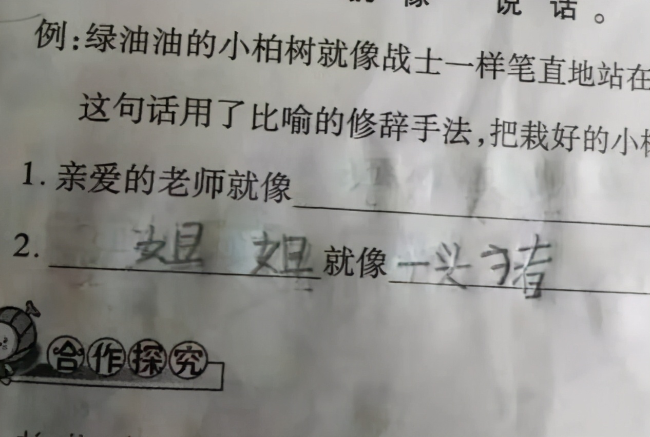 小学生考试“拟人句”走红，老师很无奈，网友评论：这很“拟人”