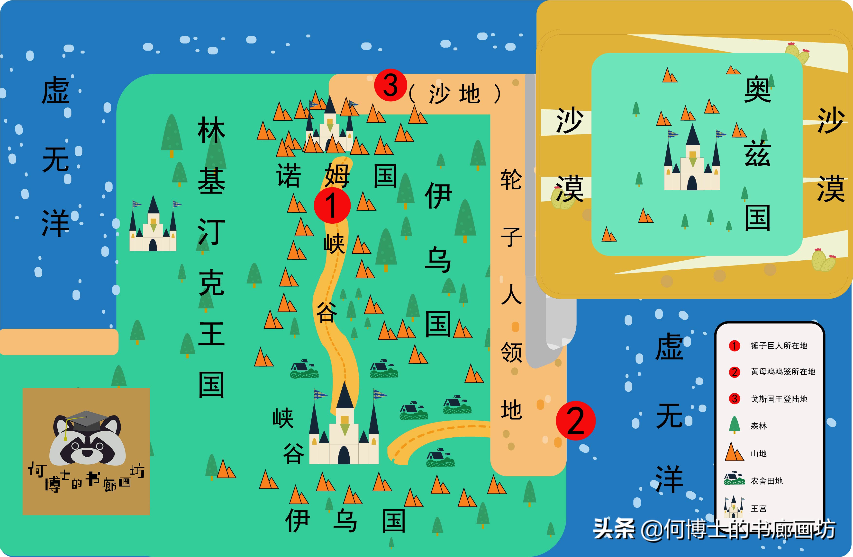 奥兹国与邻国关系图(二)我找到一张奥兹大陆的英文地图(地图(三),原图