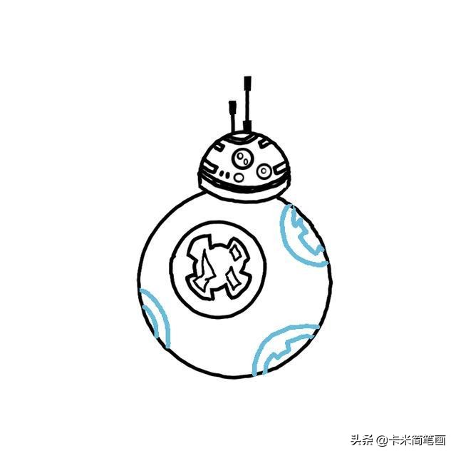 机器人简笔画 - 星球大战BB-8简笔画教程