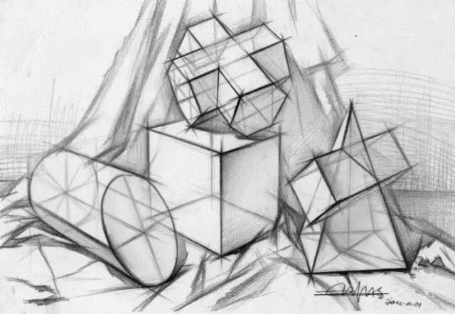 入门级美术基础教程,几何石膏该怎么画?看这一篇你就懂了