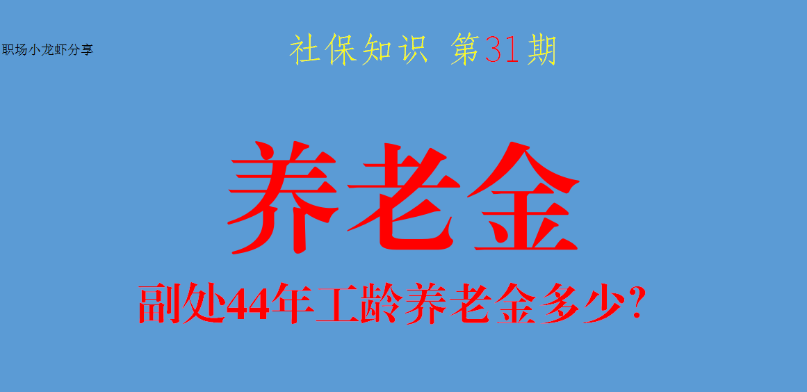 实例分享：45年工龄的副处级退休后有多少养老金？