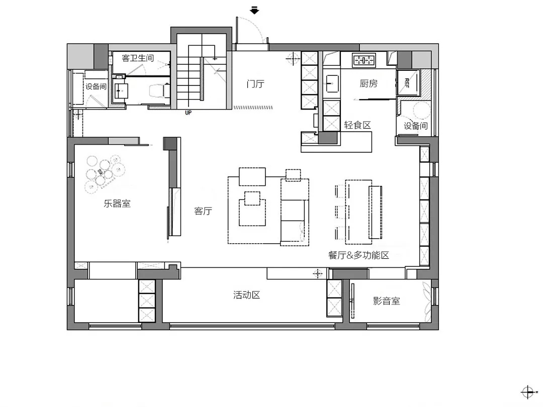 成都240㎡跃层设计,视听室、游戏区、小木屋都有!简约又高级
