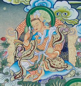 本次呈现的这幅莲花生大师八相佛精心绘制,展现了莲花生大士的八种