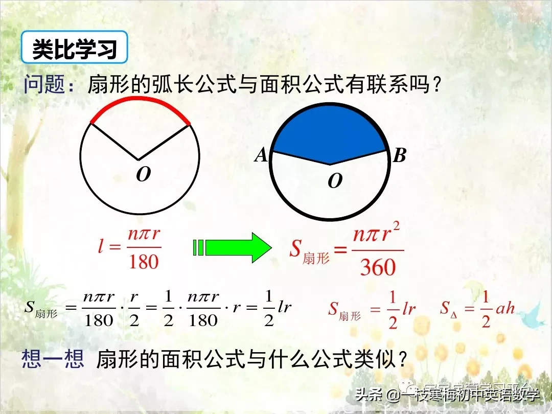 圆的弧长公式,圆的弧长公式和扇形面积公式