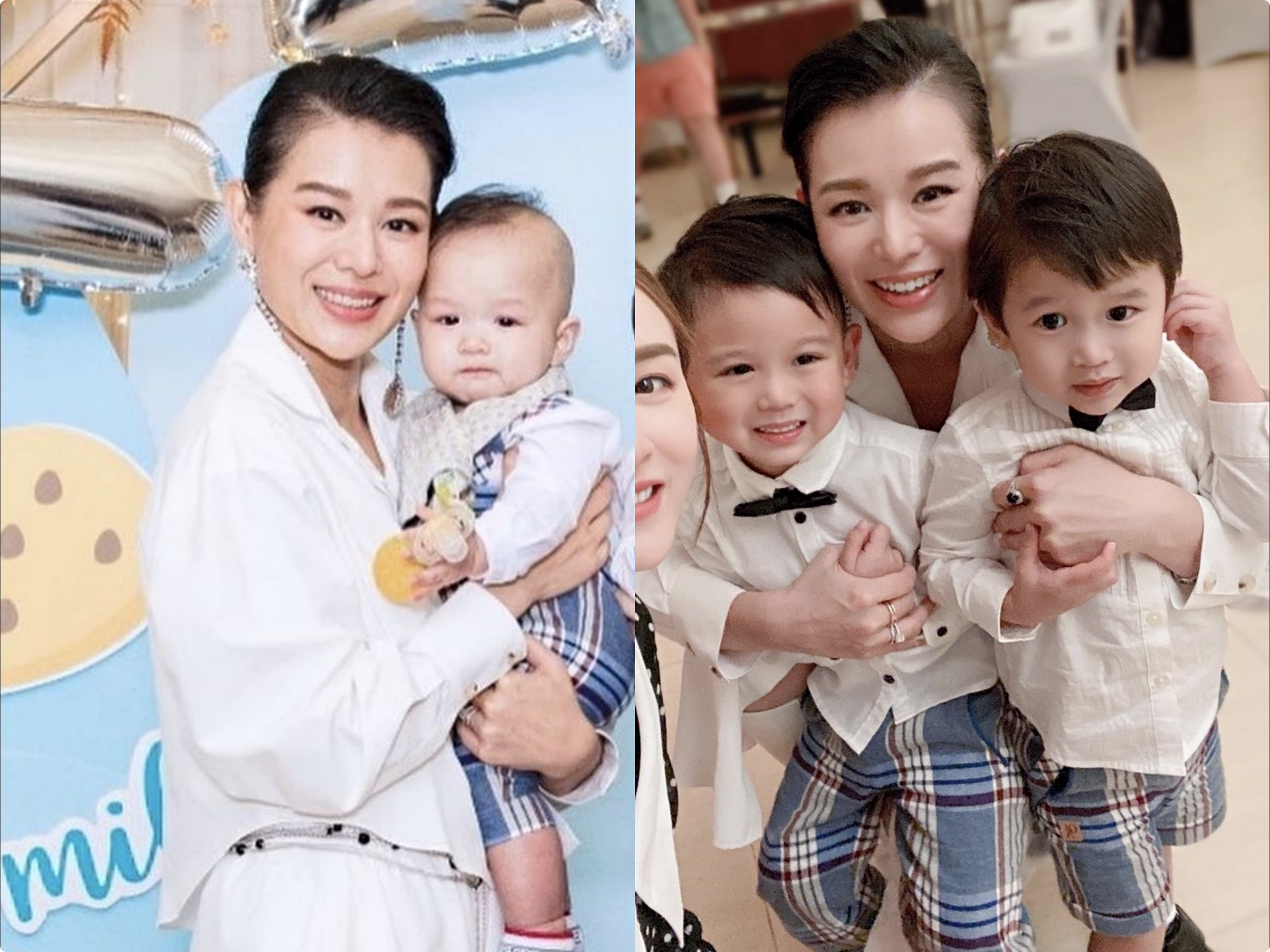 胡杏儿42岁生日，李乘德晒全家福喊老婆“女王”，仨儿子帅气可爱