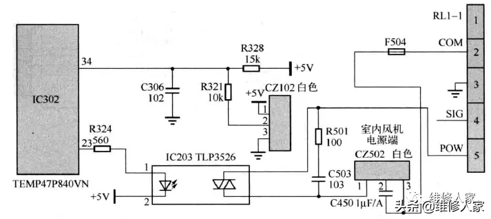 長虹KFR-28變頻空調器室內機控制板電路原理分析
