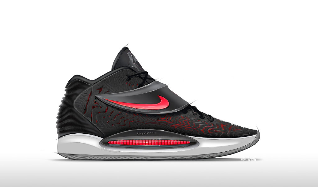 只说产品,kd14代用了中高帮的高度,和前几代几乎一样,鞋型和上一代也