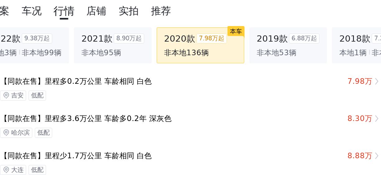 家用代步SUV之选，2020款丰田RAV4荣放，一手车况仅售10.88万