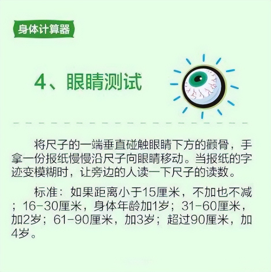医生公布身体年龄计算器，对照看一下，你的身体是不是“老”了？
