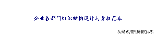 企业各部门组织结构设计与责权范本（56页）