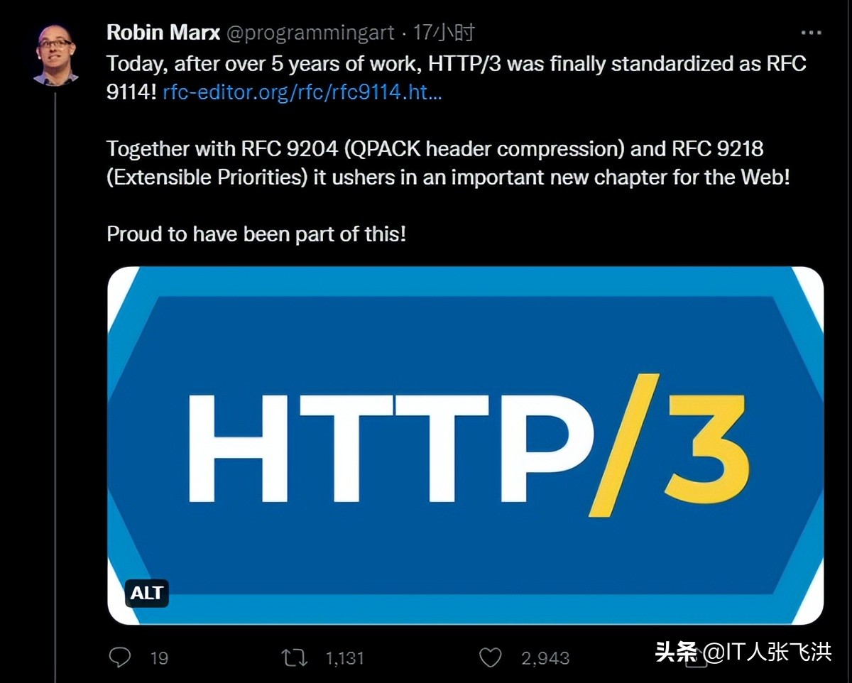 6月6日，HTTP/3 正式發布了