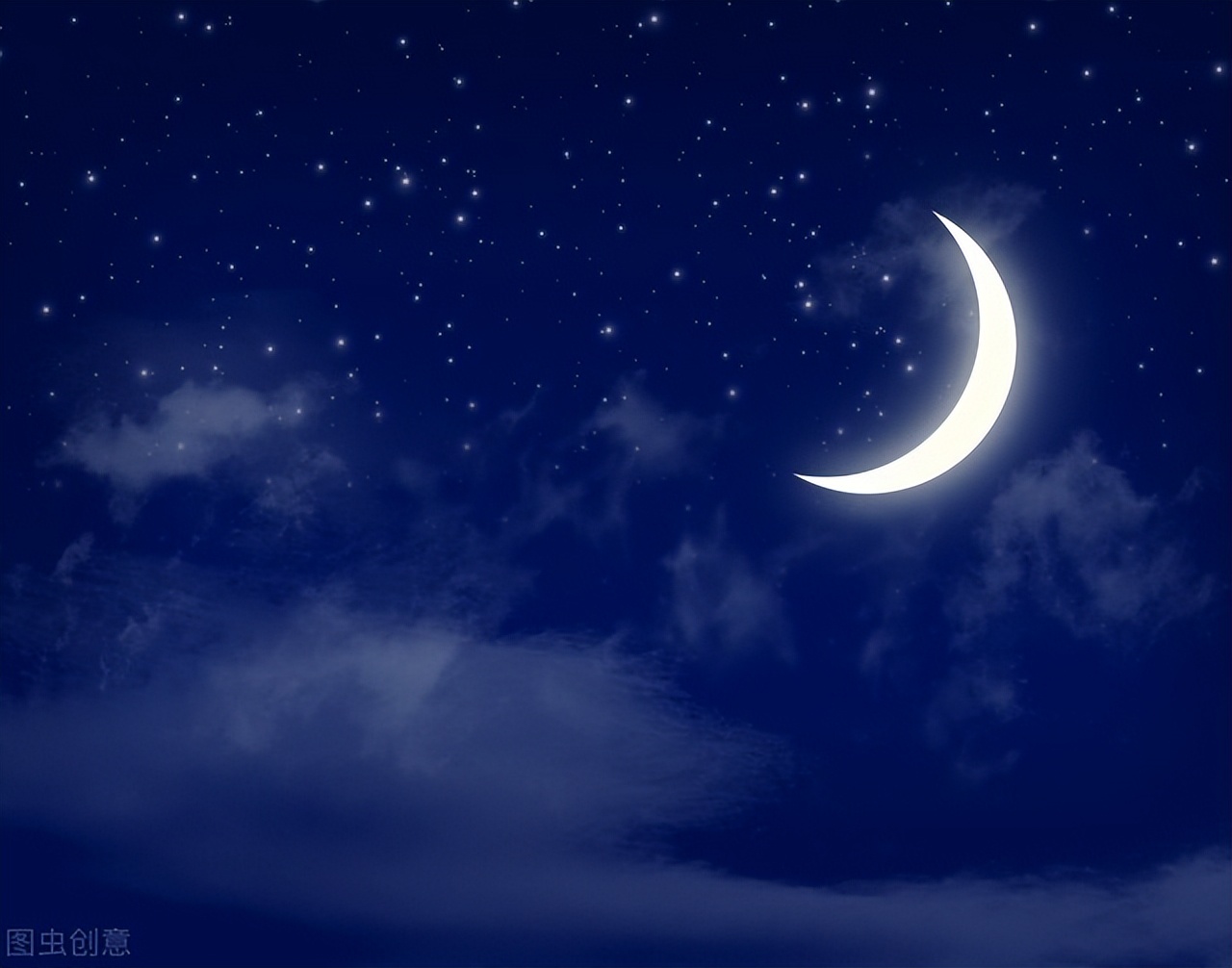 夜晚弯弯月亮图片,弯弯月亮图片大全大图,弯弯月亮图片_大山谷图库