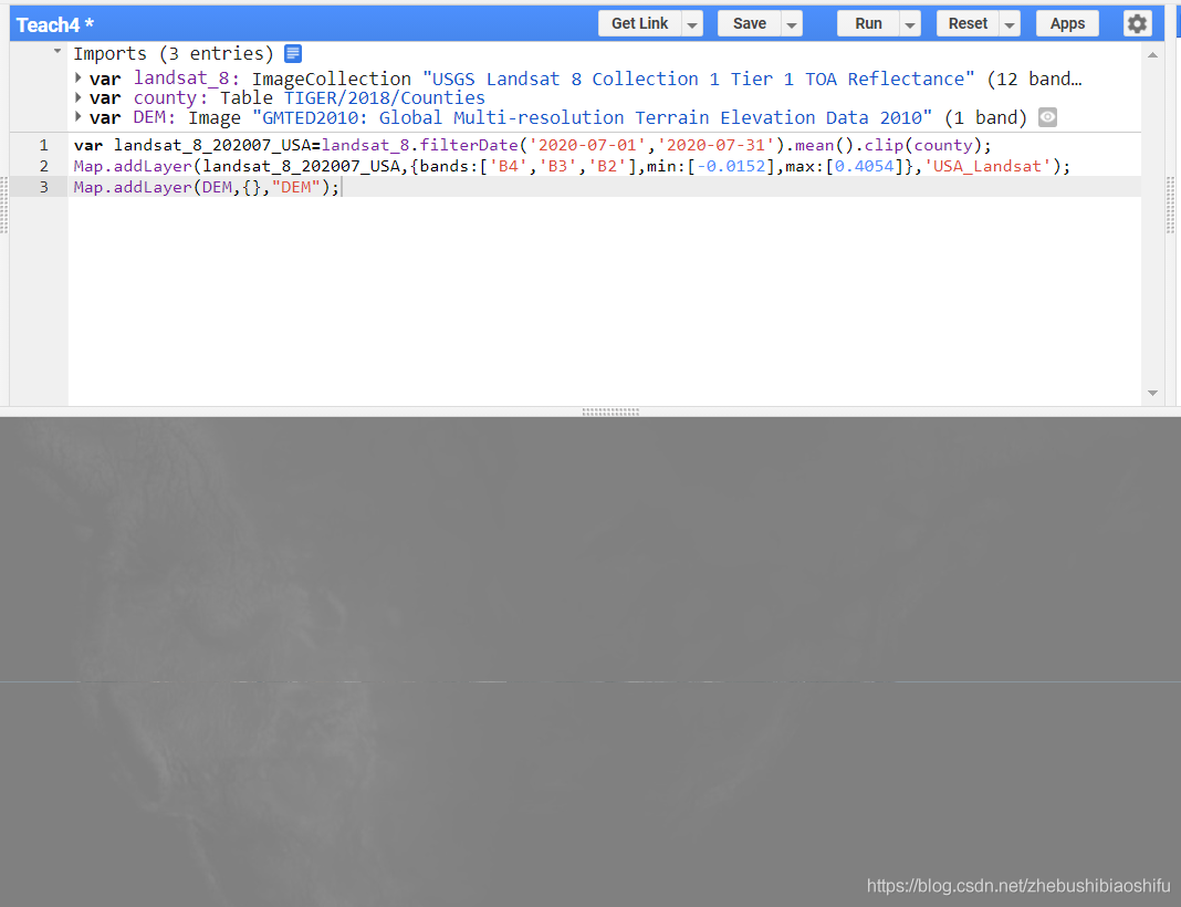 Google Earth Engine谷歌地球引擎GEE栅格图层可视化代码的嵌入操作
