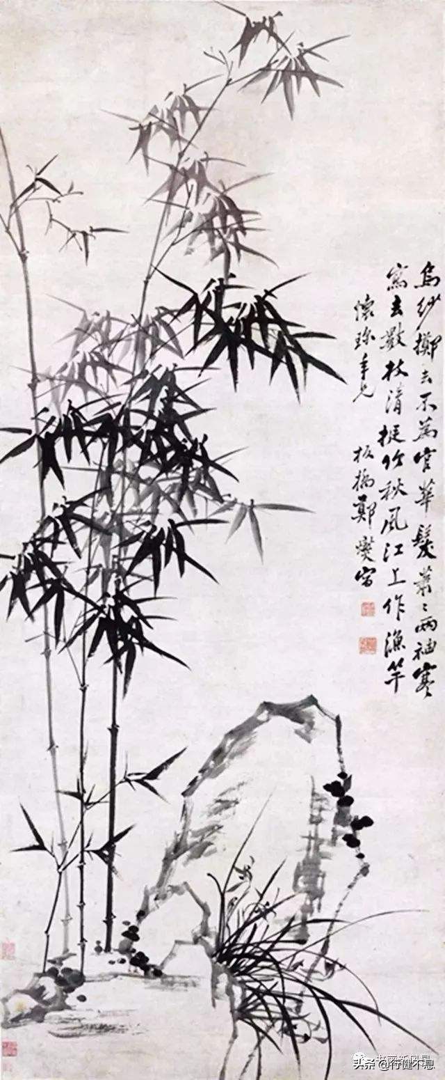 十二,《潍县署中画竹呈年伯包大中丞括》清:郑燮