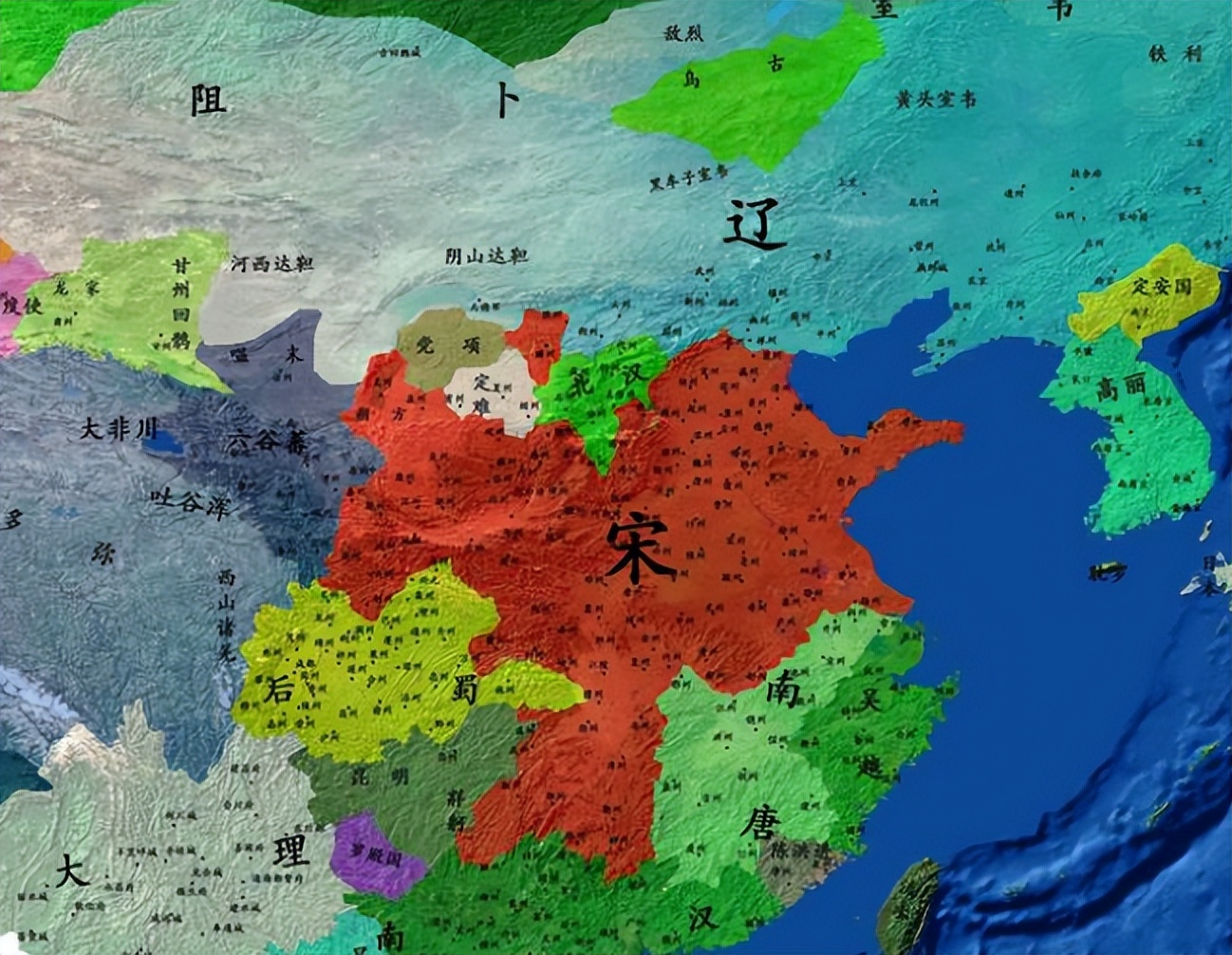 此时的北宋政权虽然已经建立,但在当时的南方和北方,还存在着南唐