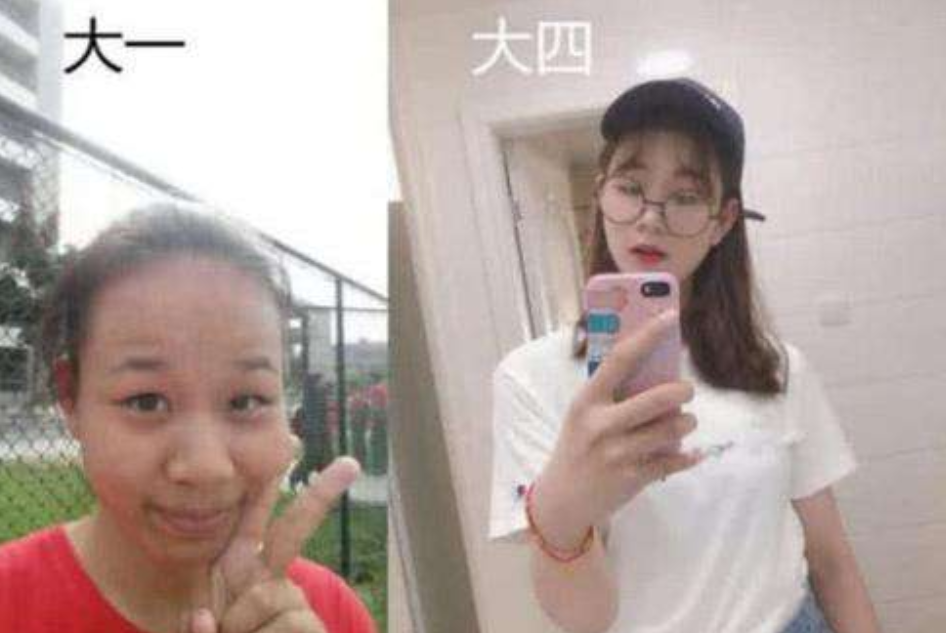 男生大一到大四对比照走红，大一是阳光少年，大四已看破红尘