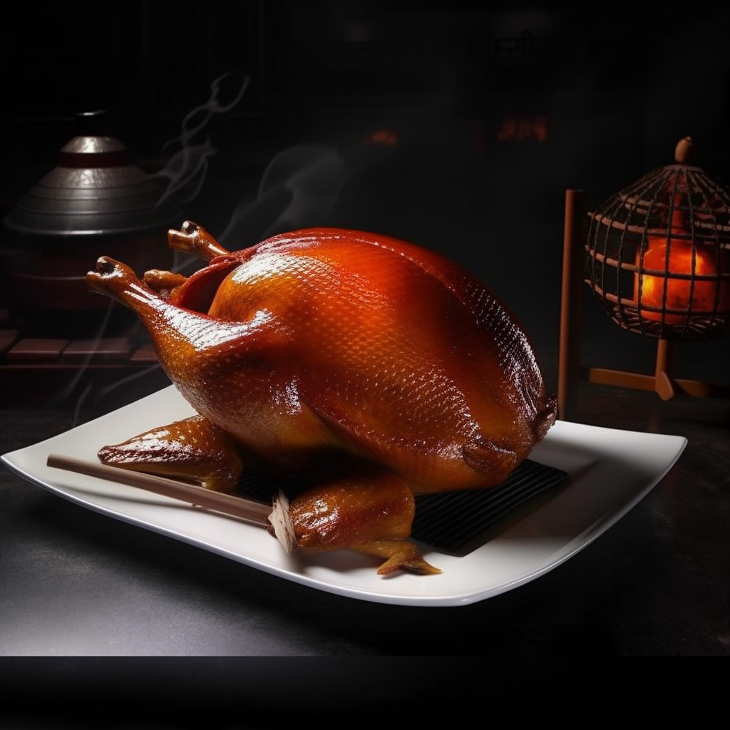 用人工智能画1张超写实的北京烤鸭,效果出乎意料.