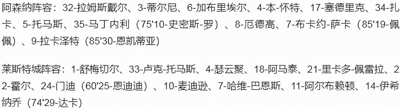 莱斯特城对阿森(英超-阿森纳2-0莱斯特城 五连胜后重返第四 托马斯破门拉卡泽特点射)