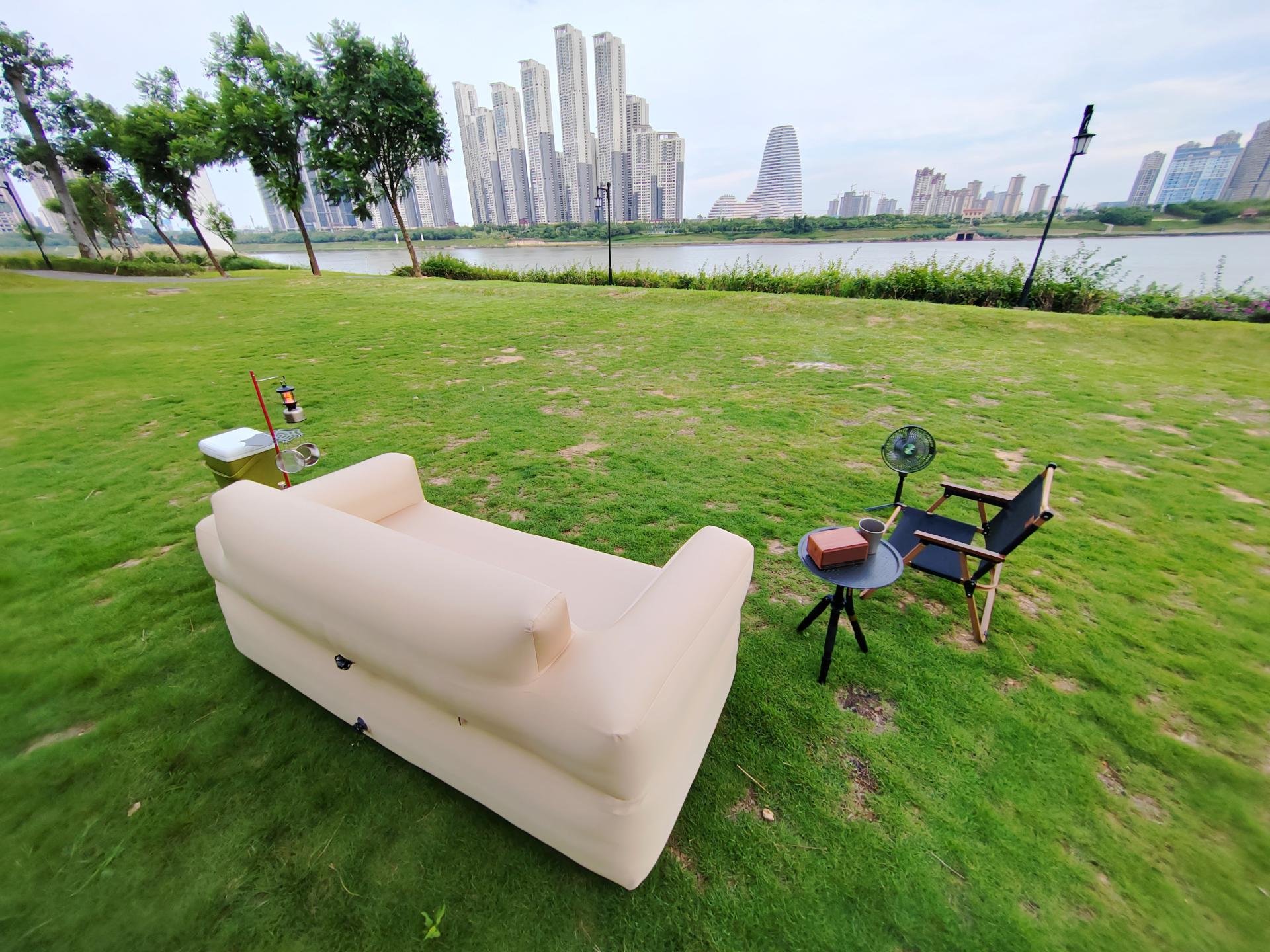 小米有品上新8H充气沙发，户外也能葛优躺