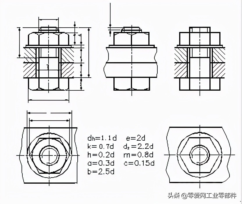 对螺栓尺寸图纸怎么画？有哪些画法？