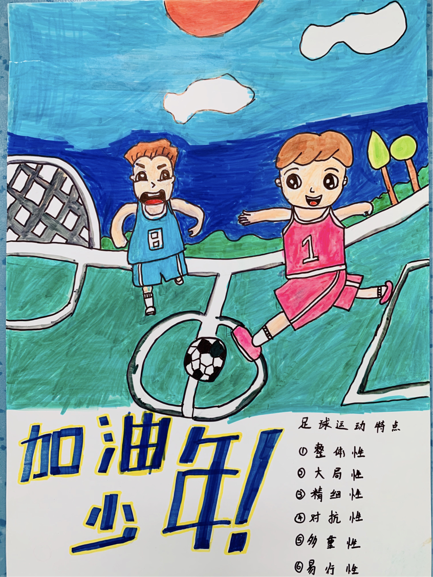 校园足球绘画(《我们和足球走过四季》|《绘"足球"梦》系列投稿作品