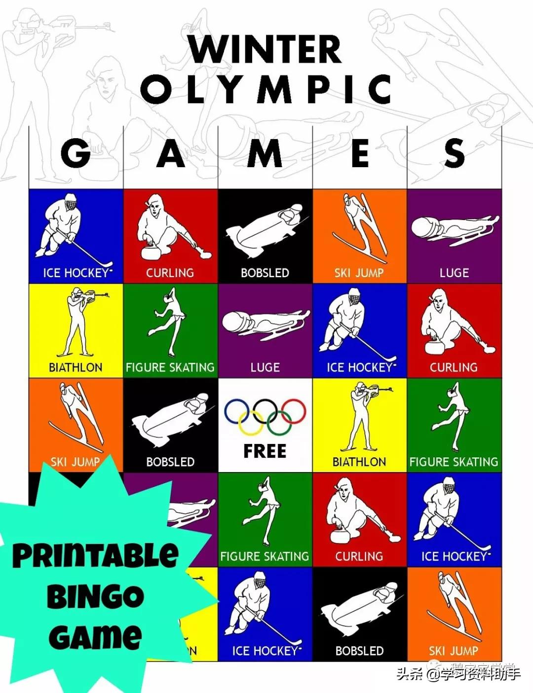 北京奧林匹克運動會英文手抄報（免費領：冬奧會手抄報-All About Winter Olympics(含資源））