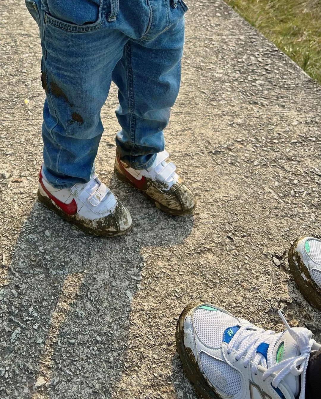 胡杏儿夫妇带俩儿子去捡贝壳，亲子活动温馨有爱，奕霖累到走不动