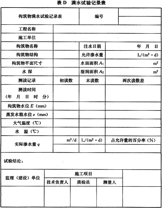 给水排水构筑物工程施工及验收规范 GB 50141-2008