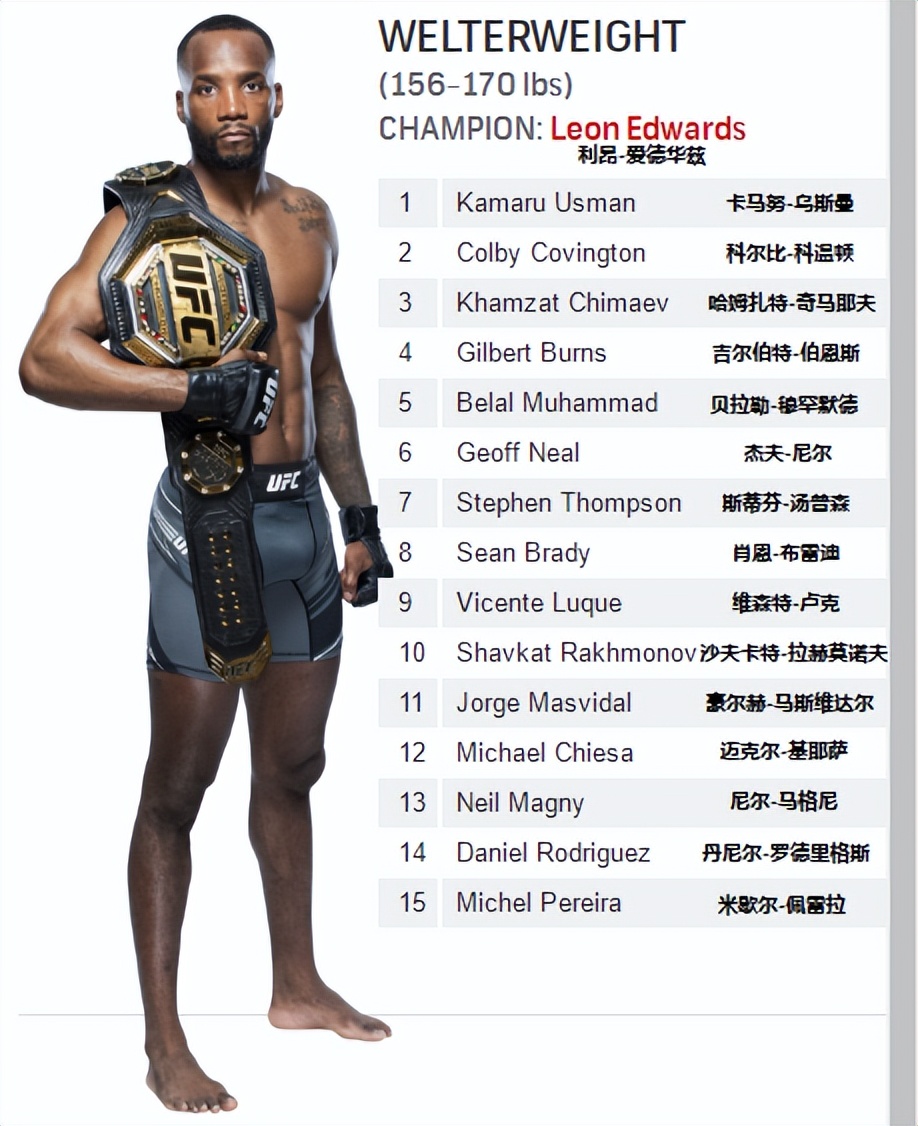 ufc排名「ufc排名前十」