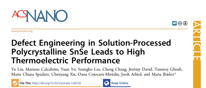 科学家构建新型硒化锡基热电复合材料，786K温度下热电优值达2.2