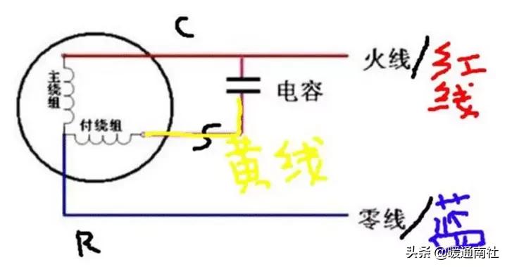 空调压缩机启动电容接线