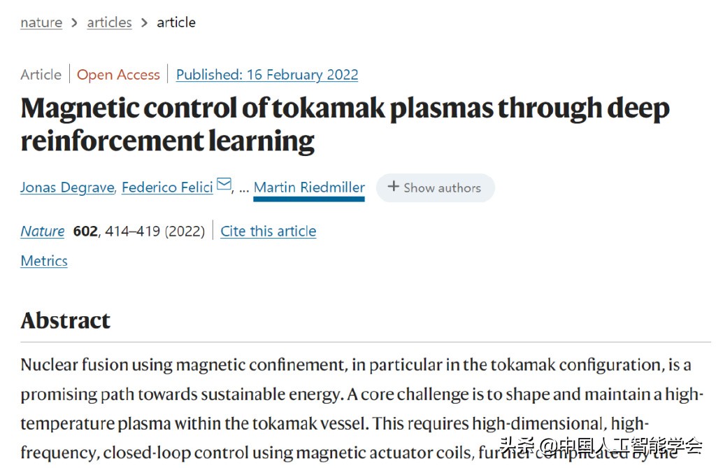 前沿丨前所未有：用AI控制核聚变，DeepMind再登Nature