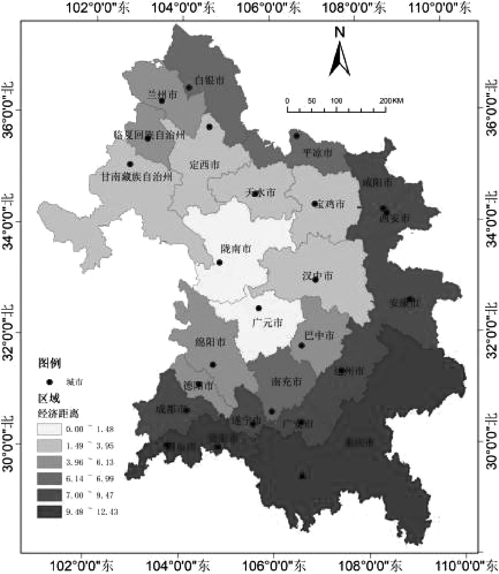 基于修正引力模型的陇南市区域经济联系研究