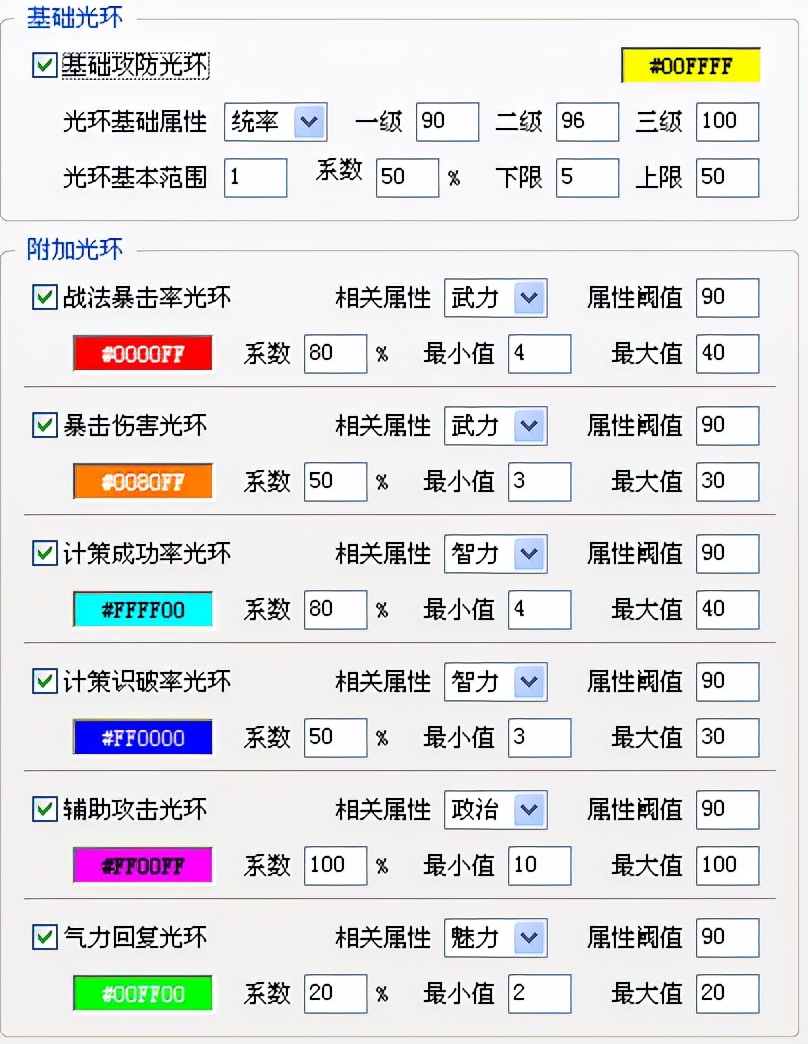 三国志11血色衣冠sire2.01d修改器使用详解七：工事及光环属性