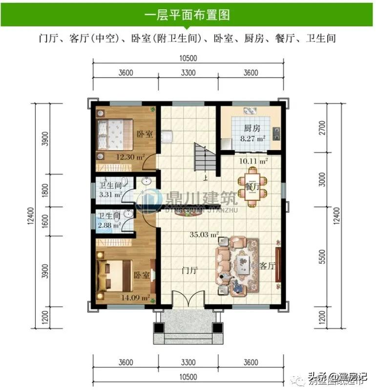 开间11米，广东17款三层农村别墅，尺寸布局有讲究，符合乡村风水