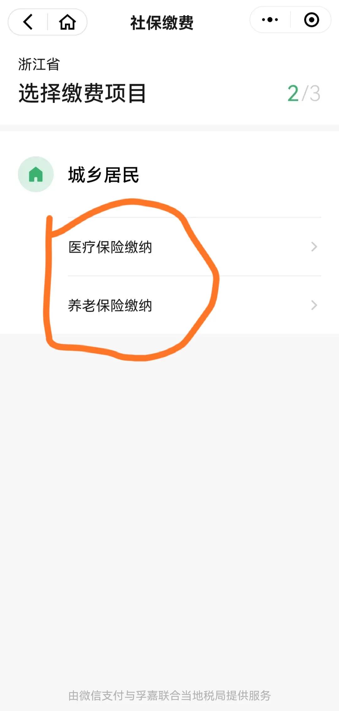 城乡医疗保险和养老保险，生活缴费流程