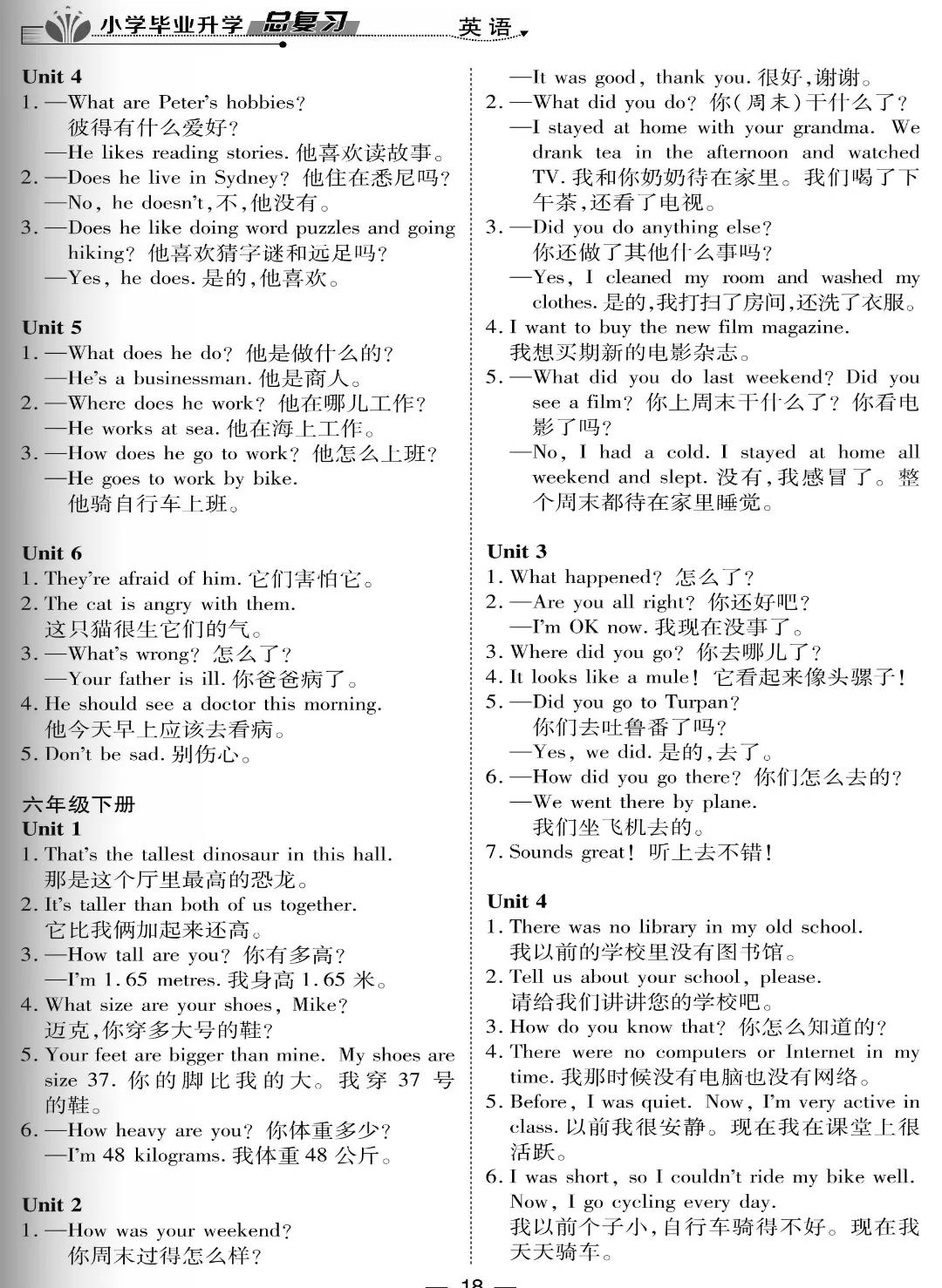 小学英语常用句式和重点句式归纳整理