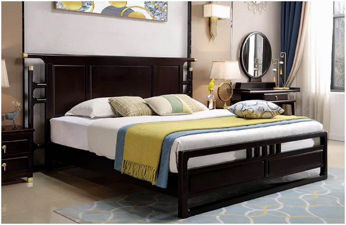 这样的新中式纯实木床，有颜值、有品位，谁不喜欢呢？