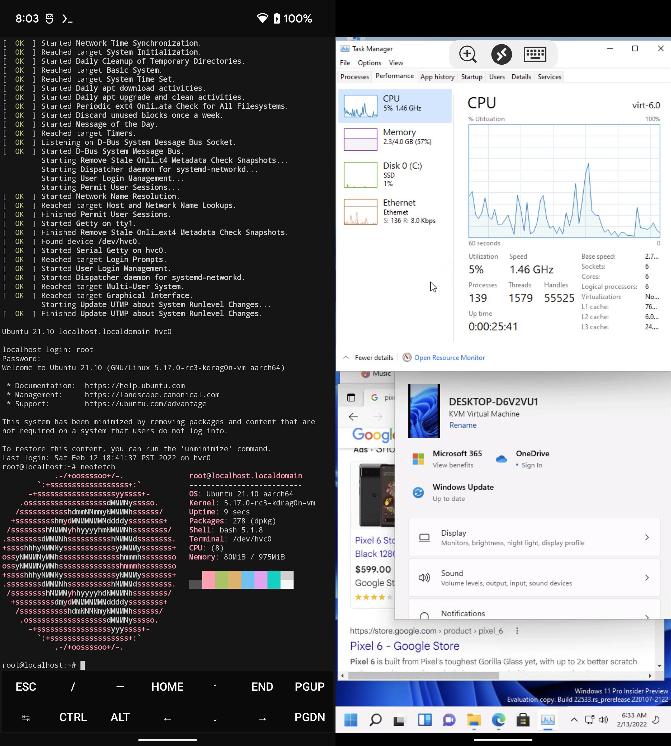 Android 13 虛擬化技術支持安裝 Windows 和 Linux 操作系統